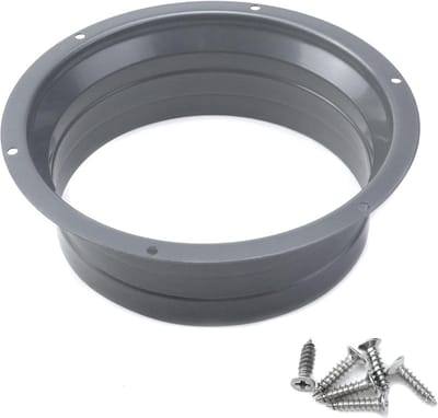 Flexibele Duct Connector Flens 150mm - Zwarte Metalen Ventilatiebuis Koppeling voor Afzuiging en Koeling