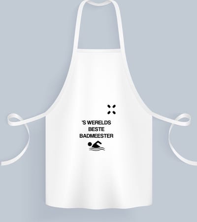 Akyol - 's werelds beste badmeester Keukenschort - Badmeester - badmeesters - zwemmen - zwemdiploma - cadeau - kado - gift - geschenk - vaderdag - lifeguard - 82 bij 71 cm