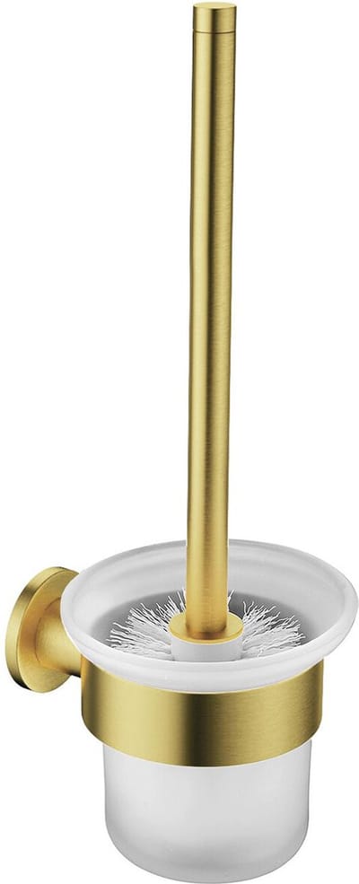 WC Borstel met Houder - Toiletborstelhouder - Lonis Rimbo - Rond - PVD - Geborsteld Goud