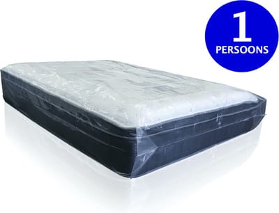 Stevige 1-persoons Matrashoes | 114x225cm | Extra Sterke Matras Hoes | Beschermhoes Tijdens Verhuizen en Opslag | Waterproof | 80my