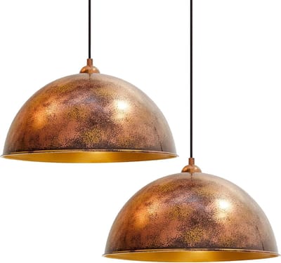 Bamyum hanglamp eettafel vintage Ø30 cm koperkleur handgeschilderde, keukenlamp hangend vintage E27 hanglamp woonkamer, hanglamp vintage keukenlamp eettafellamp hanglamp eettafel vintage