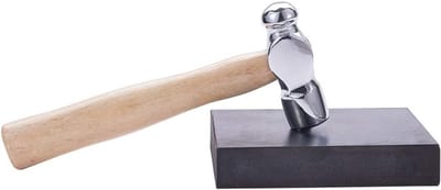 Mini Hamer voor Sieradenmaken - 6 Inch IJzeren Kop met Houten Handvat en Rubber Blok voor DIY Ambachten en Creatieve Projecten