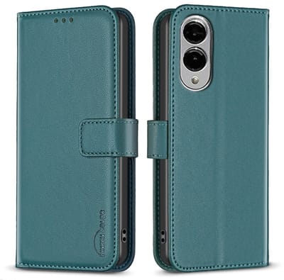 BINFEN Hoesje - Geschikt voor Samsung Galaxy S25 Edge Hoesje - BINFEN Color Book Case - Groen