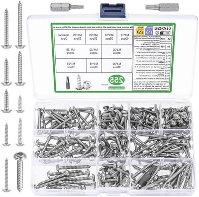 255 Stuks RVS Torx Schroeven Set voor Hout, Chipboard en Zelftappende Toepassingen