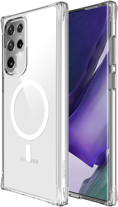 Buddi Core - Hoesje Geschikt voor Samsung Galaxy S22 Ultra - Compatibel met MagSafe - Back Cover met Magneet - Doorzichtige Telefoonhoes - Beschermhoes - Transparant