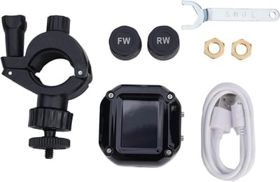Motor Bandenspanning Systeem - TPMS Monitor - Veilig Rijden - Real-time LCD Display - Tot 8 Bar - Zwart