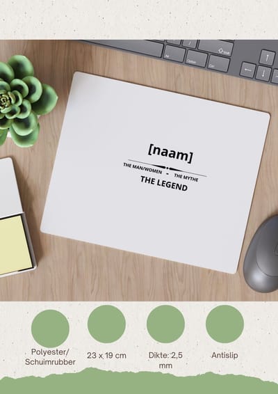 Akyol - the man/woman the mythe the legend met eigen naam Muismat - Quotes - mensen die houden van quotes - verjaardag - cadeau - kado - geschenk - quotes - the man/woman - the mythe - the legend - 23 bij 19 cm