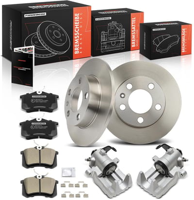 Frankberg 2x Remklauw+2x Remmen+4x Remblokken Achter voor VW
