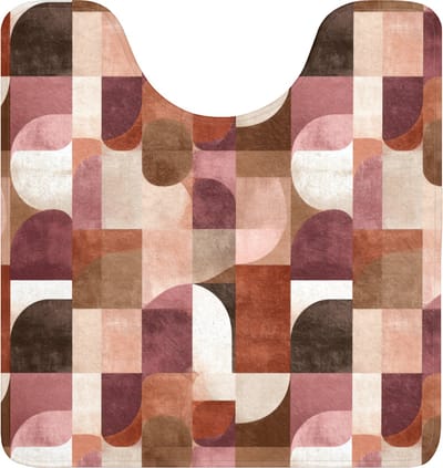 WC mat met uitsparing 55x60 cm - Antislip - Geometrie - Modern - Retro - Toiletmat met uitsnijding - Vloermat - Douchemat - Toilet tapijt - Toiletmatten