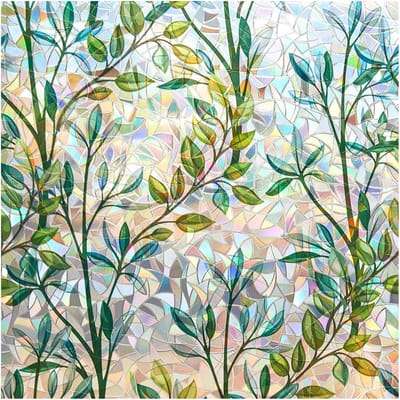 Dailygoods- Raamfolie Anti-UV - Decoratief - Statisch - Verduisterend - Groene Wijnstok - Eenvoudige Installatie 115 x 200 cm - Glasfolie
