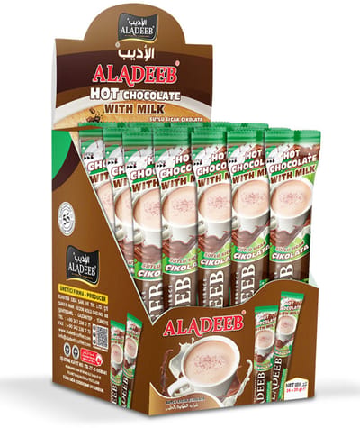 Aladeeb Premium - Warme Chocolademelk Voordeelverpakking - Hot Chocolate Sticks - 24 x 20 gr
