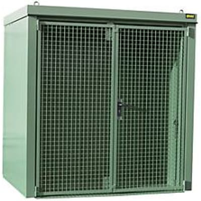 Gasflessencontainer BAUER GFC-B M2, B 1570 x D 2125 x H 2265, voor 35 gasflessen, brandwerend, afsluitbaar, groen