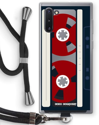 Case Company® - Hoesje met koord geschikt voor Samsung Galaxy Note 10 hoesje met Koord - Here's your tape - Telefoonhoesje met Zwart Koord - Bescherming aan alle Kanten en Over de Schermrand