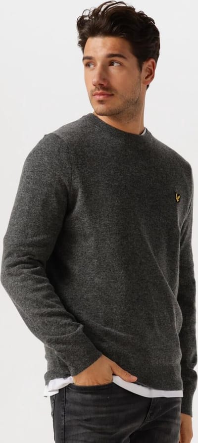 Lyle & Scott Lambswool Blend Crew Neck Jumper Truien & Vesten Heren - Sweater - Hoodie - Vest- Donkergrijs - Maat XS