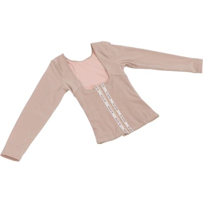 Ademende Shapewear met Lange Mouwen, Verstelbare Body Shaper, Taille Afslankende Trainer voor Vrouwen (Huidskleur)XXL beige