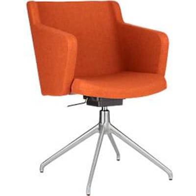 Vergaderstoel Sitness 1.0, driedimensionale zitting, in hoogte verstelbaar, draaibaar, oranje