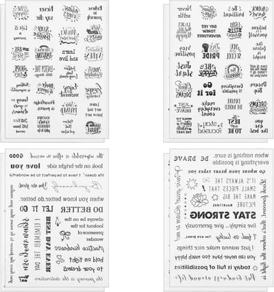 8 vellen stickers met inspirerende citaten en motiverende woorden, voor scholieren, leraren, decoratie - zwart, esthetisch design