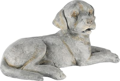 Dekoratief | Hond liggend, grijs, magnesium, 40x20x20cm | A250447
