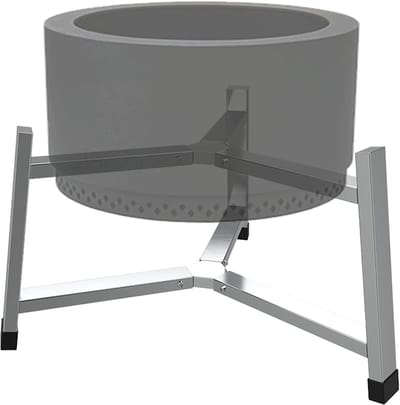 Vuurkorf Standaard - Buitenhaard Basis - Kampvuur Koken - Stabiel Driehoek Ontwerp - 19.5 Inch - Zilverkleurig