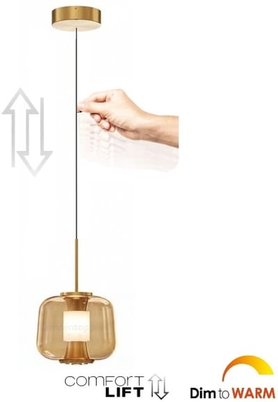 Freelight - Hanglamp Rosa 1 lichts Ø 21 cm comfortlift rosé goud