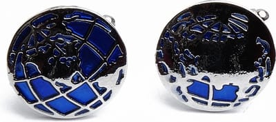 Manchetknopen - Wereldbol Blauw