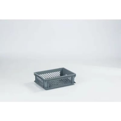 Engels Euronorm Geperforeerde Cateringbak – 11 Liter, 400x300x125 Mm, Grijs