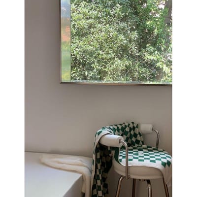 Serviette de bain longue en velours et coton à motif d'échecs rétro, absorbante et colorée, idéale pour le visage et le bain 35 * 35 gray