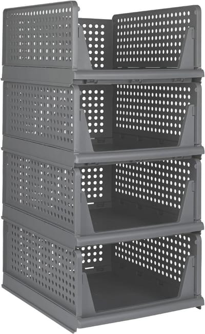 Lade Organizers - Opbergdozen Kast - Kleding Opbergen - Stapelbaar Opvouwbaar - 335 x 43 x 72 cm - Grijs
