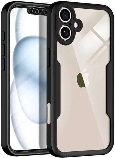 Hoesje geschikt voor Apple iPhone 17 - Techsuit ColorVerse 360 Case met Screenprotector - Zwart