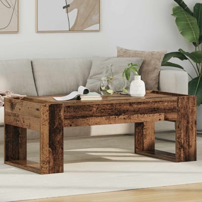 vidaXL - Salontafel - Oudhout - 110 - x - 50 - x - 41 - cm - Bewerkt - hout