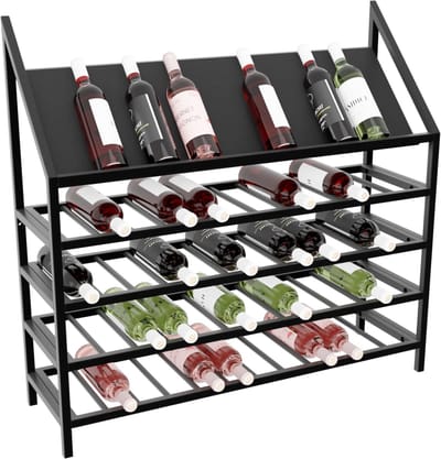 MetaloPro Wijnrek Napa – Zwart Metalen Flessenrek Voor 60 Wijnflessen, Robuust Design, Ideaal Voor Keuken, Kelder Of Bar – 95×100×30cm