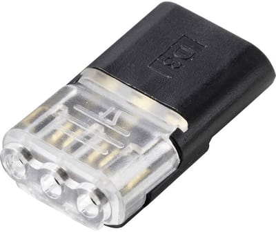 TRU COMPONENTS TC-14376136 Snelsluiting Flexibel: 0.35-0.75 mm² Massief: 0.35-0.75 mm² Aantal polen: 3 30 stuk(s) Zwart