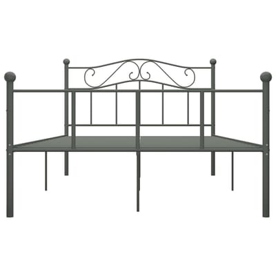 vidaXL - Bedframe - metaal - grijs - 160x200 - cm