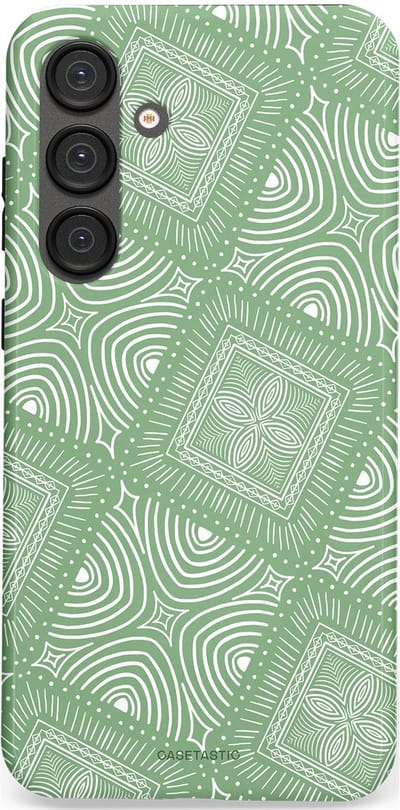 Casetastic Hoesje Geschikt voor Samsung S25 Plus - Stijlvolle Beschermende Duo-layer Case - Groene Mandala