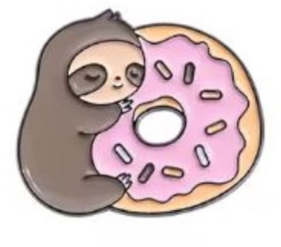 Pin Broche - enamel pin - kledingspeld - Luiaard donut