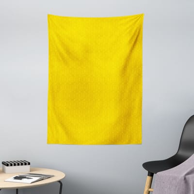 ABAKUHAUS Modern Tapestry, Abstracte Leaf Ivy Buds van zachte microvezelstof Wasbaar zonder vervagend digitaal print, 110 x 150 cm, Geel