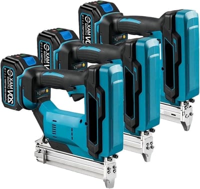Elektrische Nietmachine - Tacker Tackmachine - Klusprojecten Uitvoeren - Draadloos en Krachtig - Tot 30mm Spijkers - Zwart