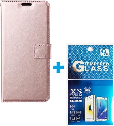 Portemonnee Book Case Hoesje + 2x Screenprotector Glas Geschikt voor: Xiaomi Mi 11 -  rose goud