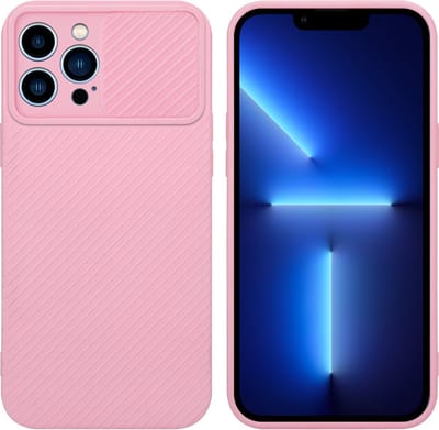 Cadorabo Hoesje geschikt voor Apple iPhone 13 PRO MAX in Bonbon Roze - Beschermhoes van flexibel TPU-silicone Case Cover en met camerabescherming