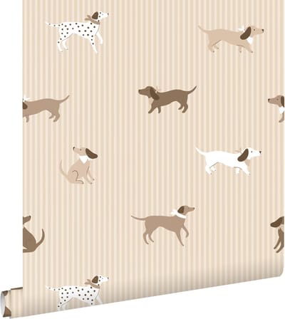 ESTAhome behang honden beige - 50 x 900 cm - 132019