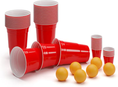 Federer Ultimate Beer Pong feestpakket rode bekers, Shot Cups incl. ballen