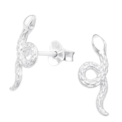 Joy|S - Zilveren slang oorbellen - 5 x 14 mm - oorknoppen zilver massief
