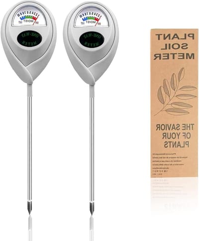Set van 2 Witte Grondvochtmeters, Ideaal voor Planten, Tuin en Landbouw, Geen Batterijen Nodig