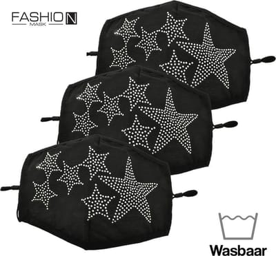 Fashion Mask Mondkappen Wasbaar - 3 Pack - Stars