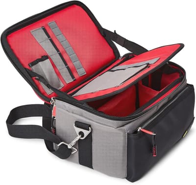 SnelShoppen - Gereedschapstas voor Meetinstrument en Accessoires - Zwart/Grijs/Rood - 350x240x180mm - Stevige en Ruime Opbergoplossing voor Klusprojec