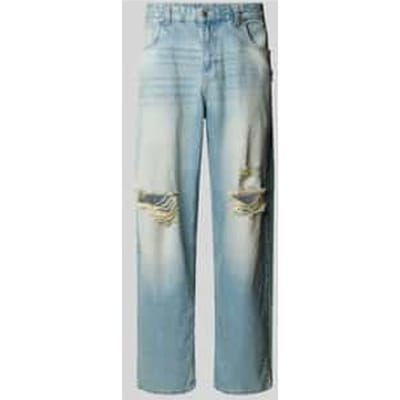 Super baggy fit jeans van puur katoen in destroyed-look