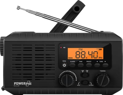 POWERplus Ox Solar | TWEEDEKANS PRODUCT ! | Dynamo USB oplaadbare AM FM Scan Radio | Powerbank | Zaklamp | Klok | Wekker - Noodradio| SOS Alarm