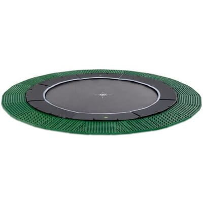 EXIT Dynamic Trampoline ø427cm - met Freezone Veiligheidstegels - Groundlevel - groundlevel Trampoline - Rond - Voor Kinderen - Zwart