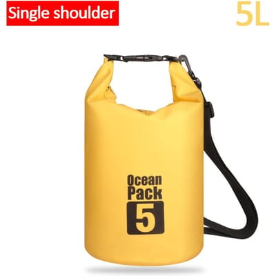 500D Waterdichte Zwemtas Dry Sack 2/5/10/15/20/30L Waterdichte Drijvende Droge Uitrustingstassen Voor Varen Vissen Raften Zwemmen C4 Single shoulder yellow