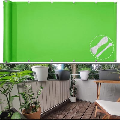Balkonscherm 125 x 850 cm | Inkijkbescherming zonder boren | Waterdicht, Windbestendig en UV-bescherming voor Tuin en Balkon | Inclusief Kabelbinders en Touw